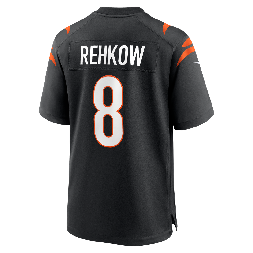Cincinnati Bengals Ryan Rehkow Black Game Jersey product image 3, provided for visual reference and product detail review