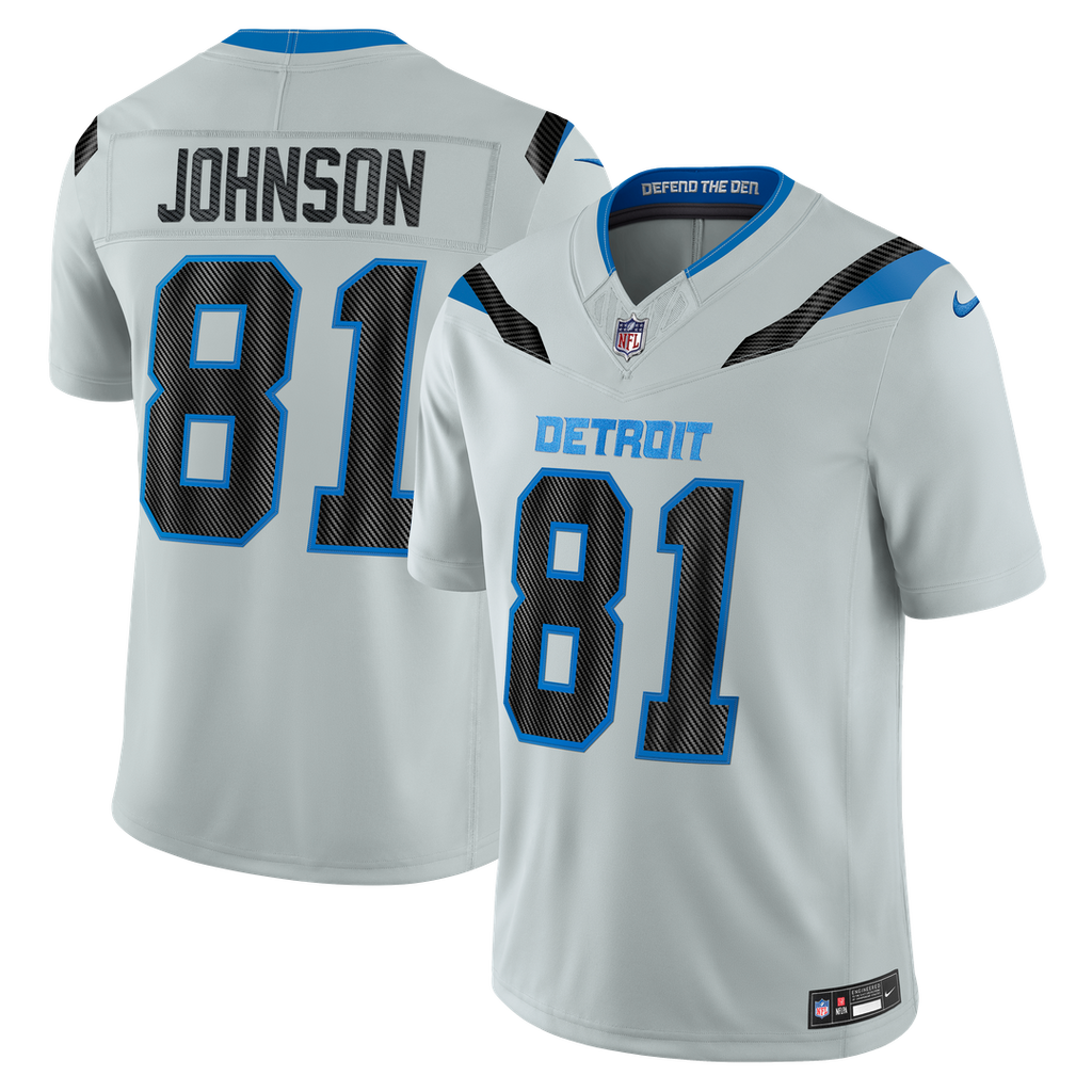 Detroit Lions Calvin Johnson Silver 2026 Rivalries Collection Stitched Limited Jersey product image 1, provided for visual