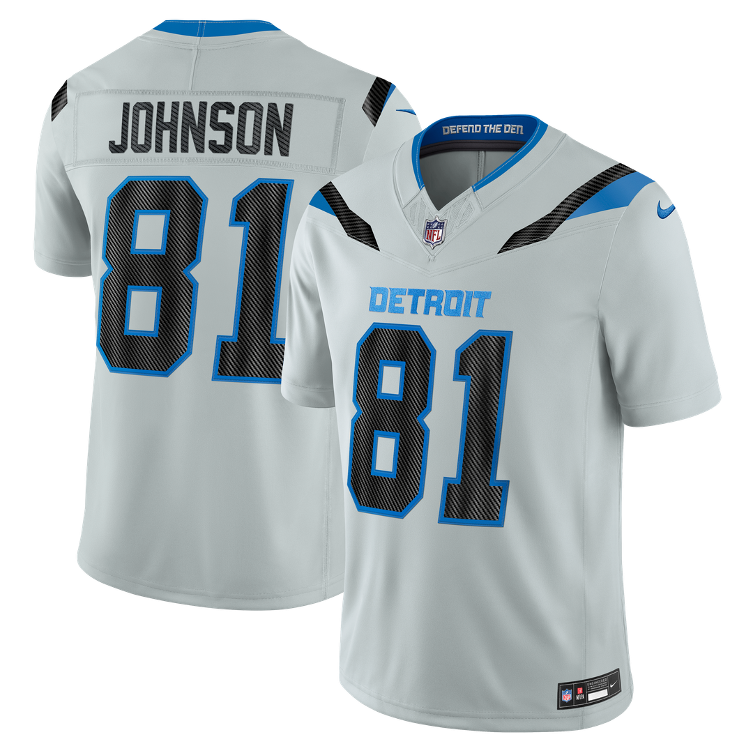 Detroit Lions Calvin Johnson Silver 2026 Rivalries Collection Stitched Limited Jersey product image 1, provided for visual