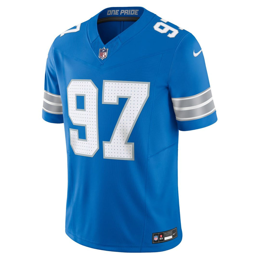 Detroit Lions Aidan Hutchinson Blue Team Vapor F.U.S.E. Limited Jersey product image 2, provided for visual reference and