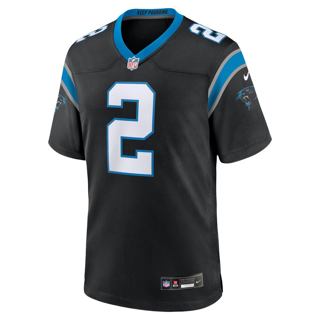 Carolina Panthers Mike Jackson Black Game Jersey product image 2, provided for visual reference and product detail review