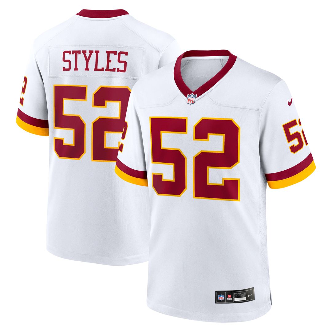 Washington Commanders Sonny Styles White Game Super Bowl Era Jersey product image 1, provided for visual reference and