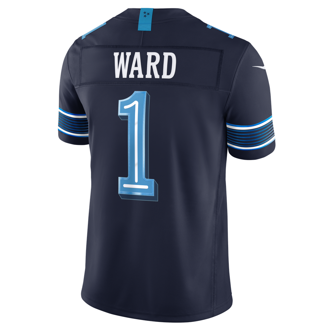 Tennessee Titans Cameron Ward Navy 2026 Rivalries Collection Stitched Limited Jersey product image 3, provided for visual