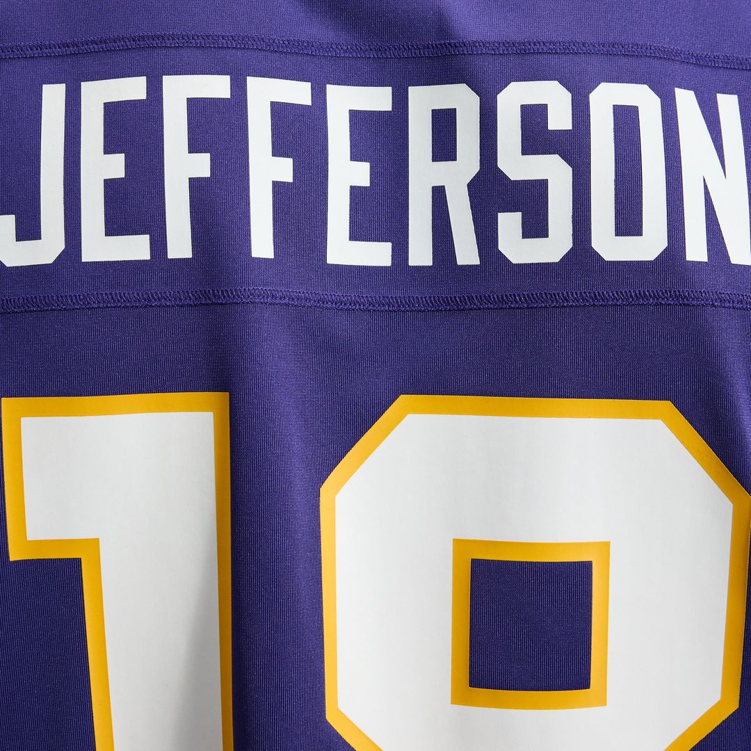 Minnesota Vikings Justin Jefferson White Alternate Game Player Jersey product image 41, provided for visual reference and