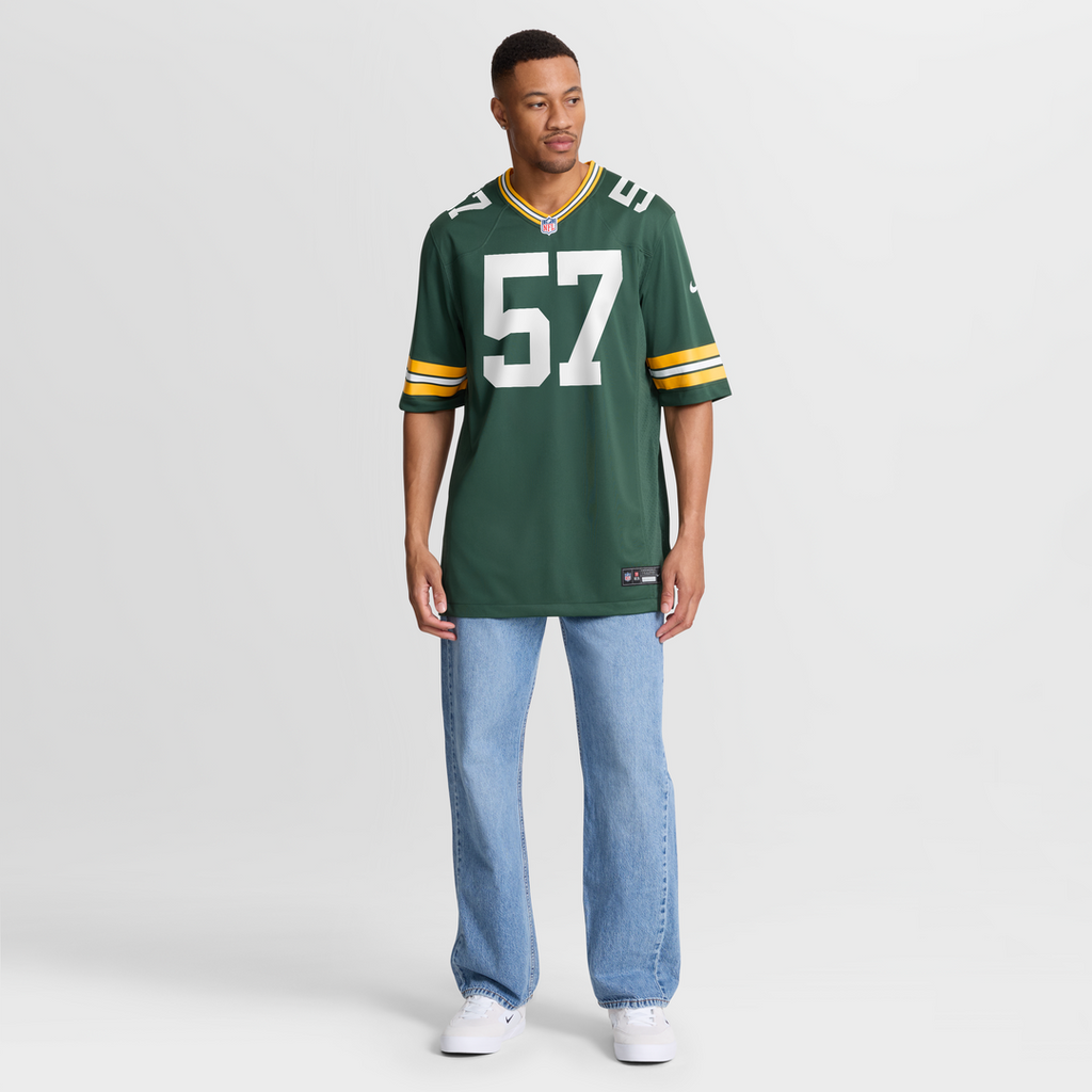 Green Bay Packers Brenton Cox Jr. Green Game Jersey product image 7, provided for visual reference and product detail review
