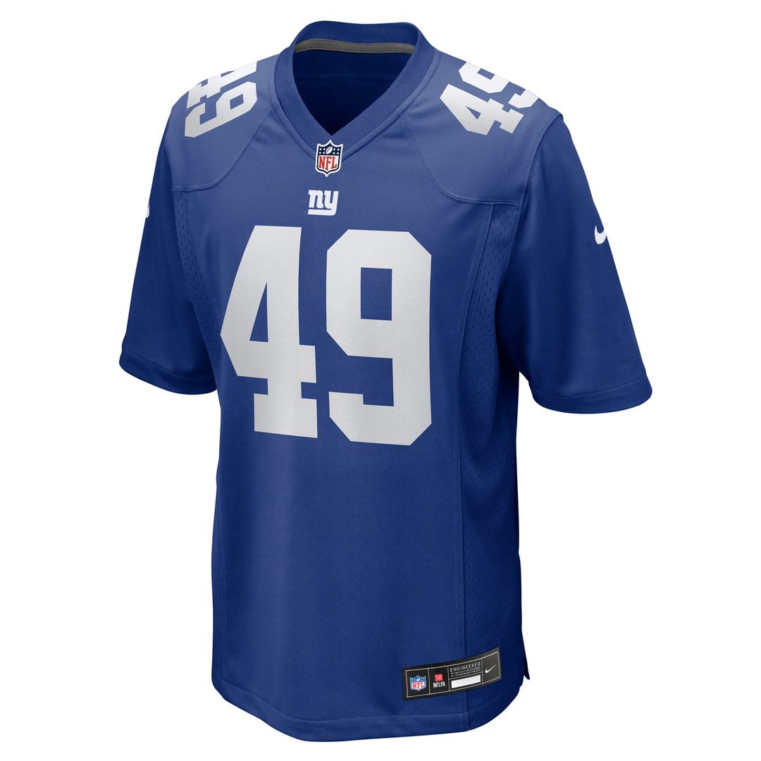 New York Giants Chris Board Royal Team Game Jersey product image 2, provided for visual reference and product detail review