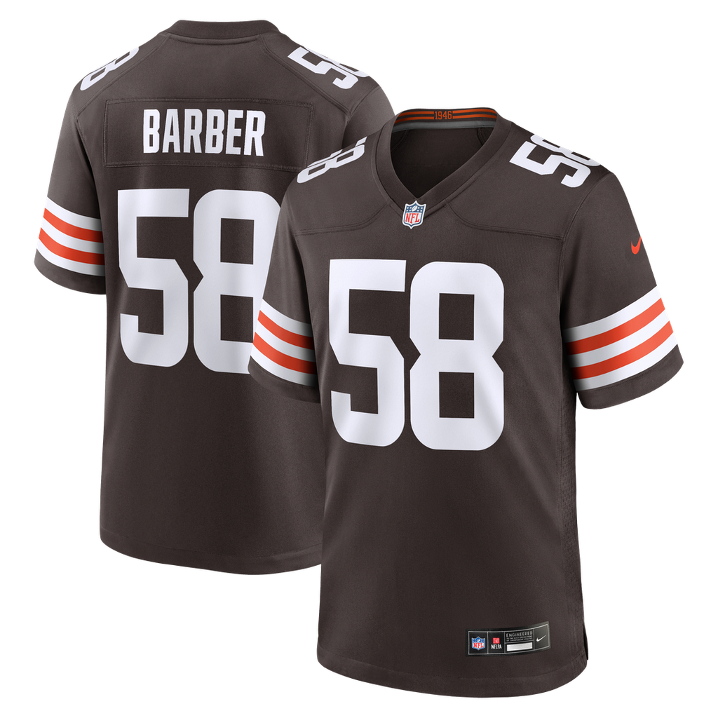 Cleveland Browns Austin Barber Brown Team Game Jersey product image 1, provided for visual reference and product detail