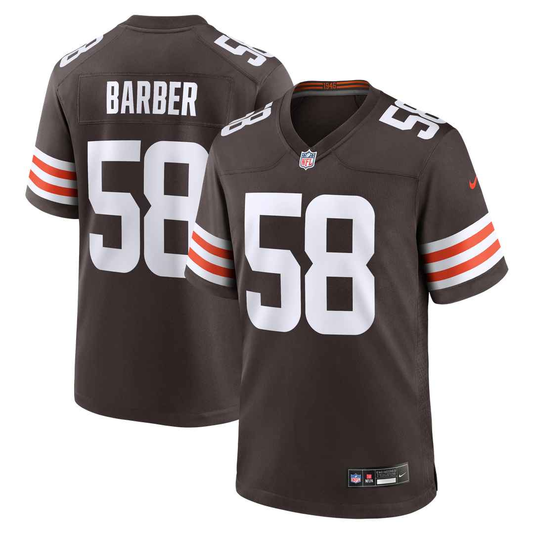 Cleveland Browns Austin Barber Brown Team Game Jersey product image 1, provided for visual reference and product detail