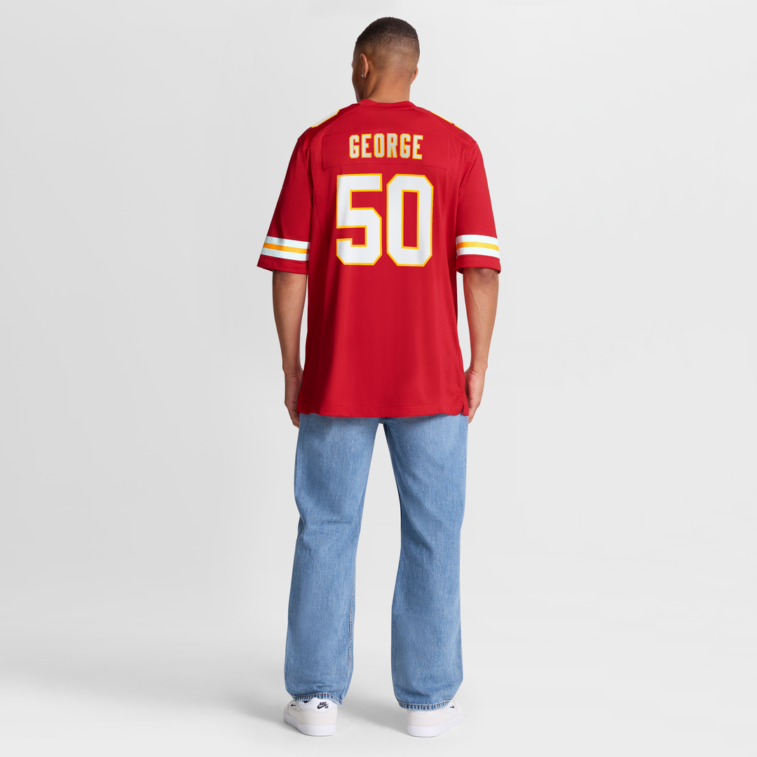 Kansas City Chiefs Brandon George Red Team Game Jersey product image 8, provided for visual reference and product detail