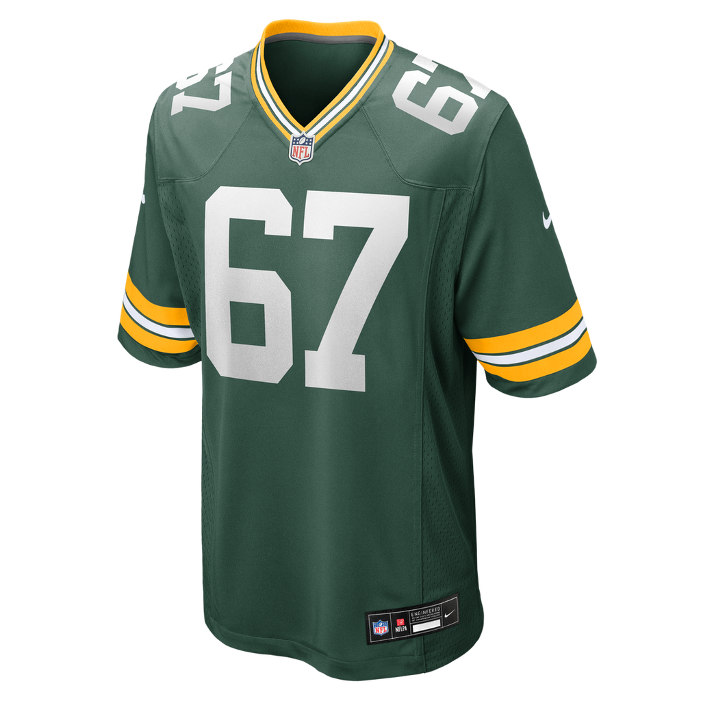 Green Bay Packers Donovan Jennings Green Team Game Jersey product image 2, provided for visual reference and product detail