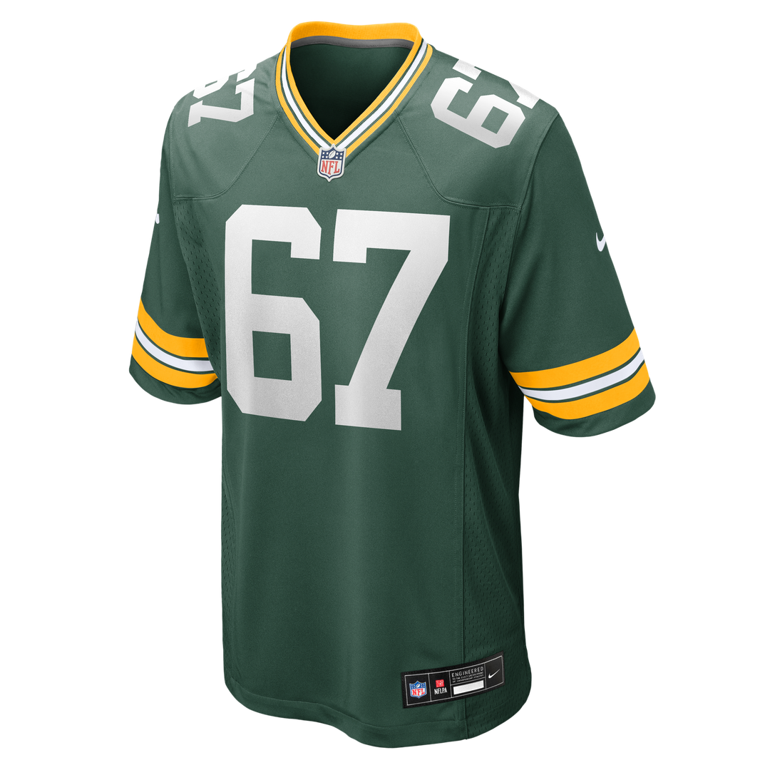 Green Bay Packers Donovan Jennings Green Team Game Jersey product image 2, provided for visual reference and product detail