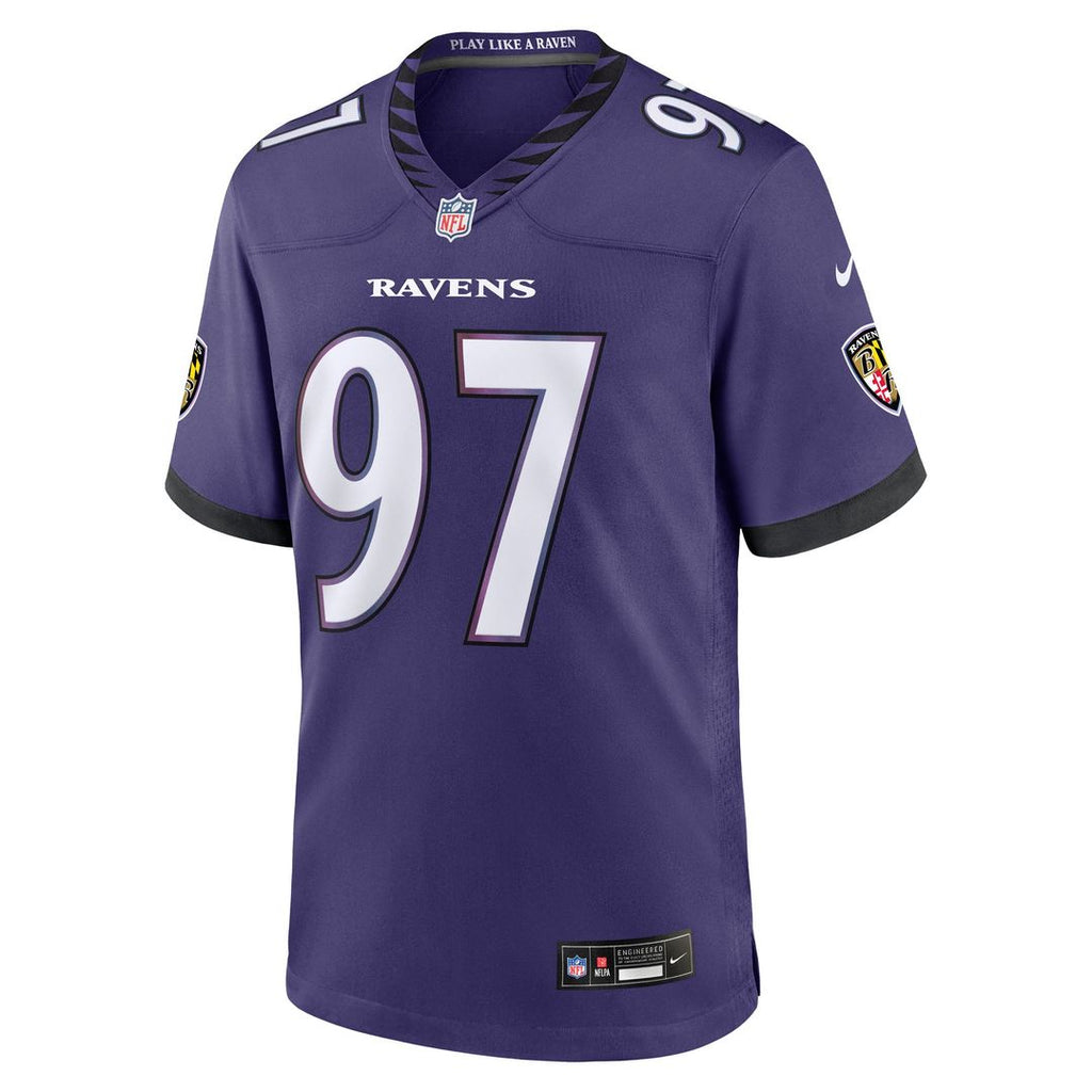 Baltimore Ravens Ethan Burke Purple Team Game Jersey product image 2, provided for visual reference and product detail review