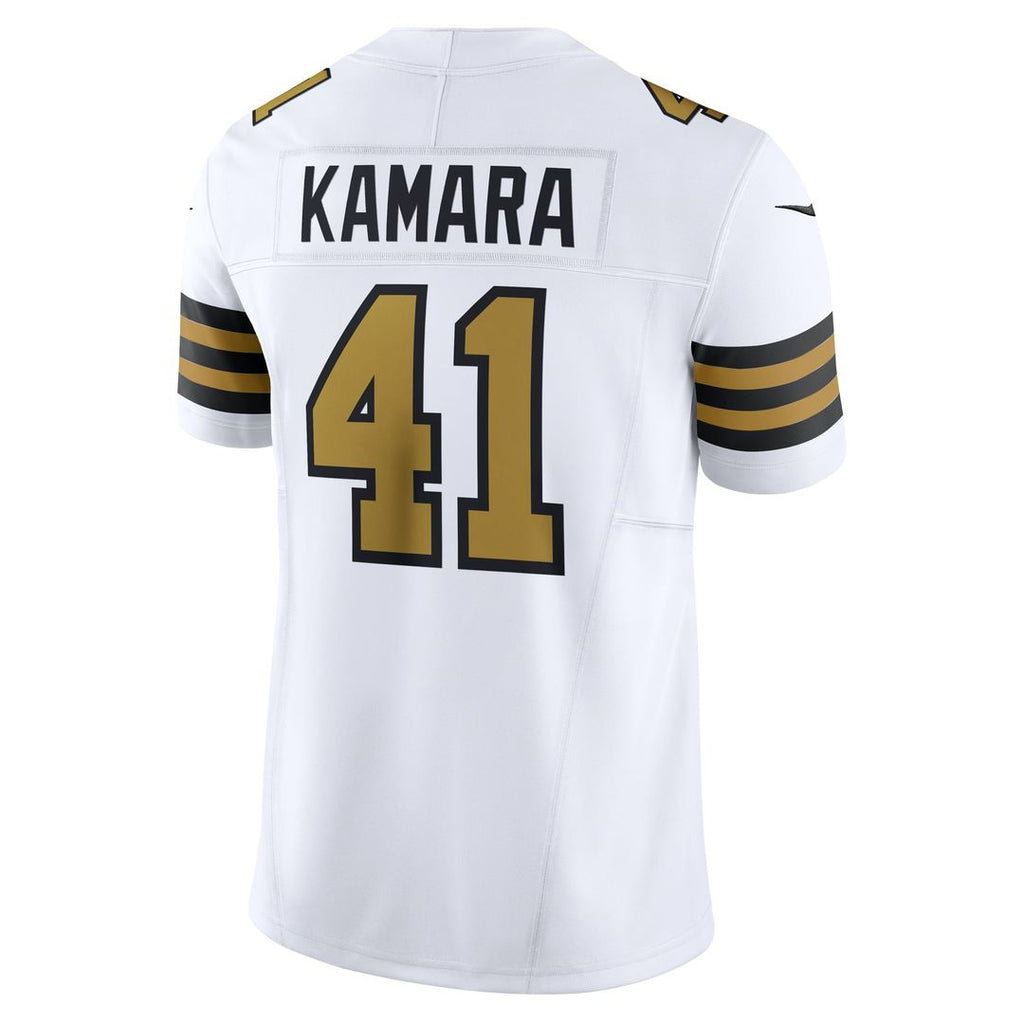 New Orleans Saints Alvin Kamara White Alternate Vapor F.U.S.E. Limited Jersey product image 6, provided for visual reference