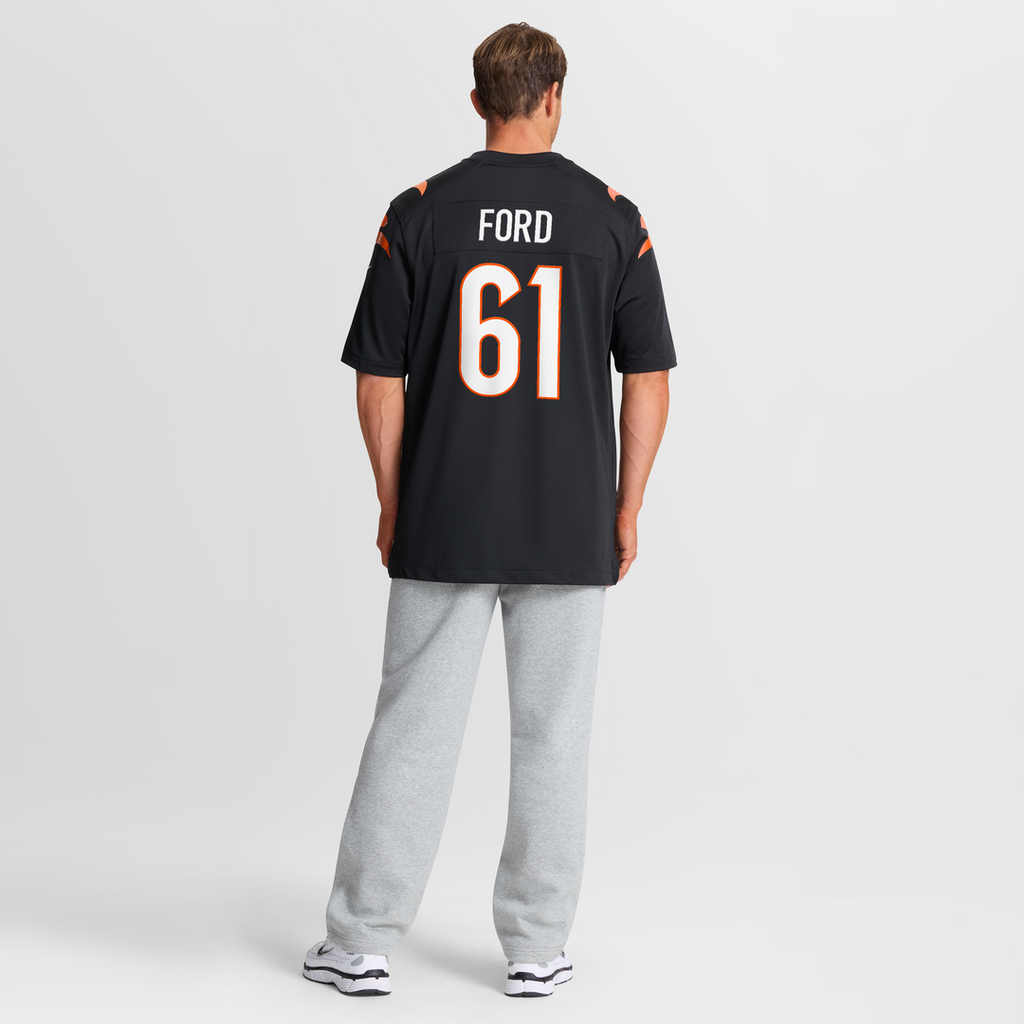 Cincinnati Bengals Cody Ford Black Game Jersey product image 8, provided for visual reference and product detail review