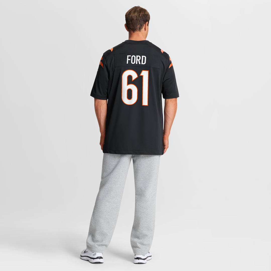 Cincinnati Bengals Cody Ford Black Game Jersey product image 8, provided for visual reference and product detail review