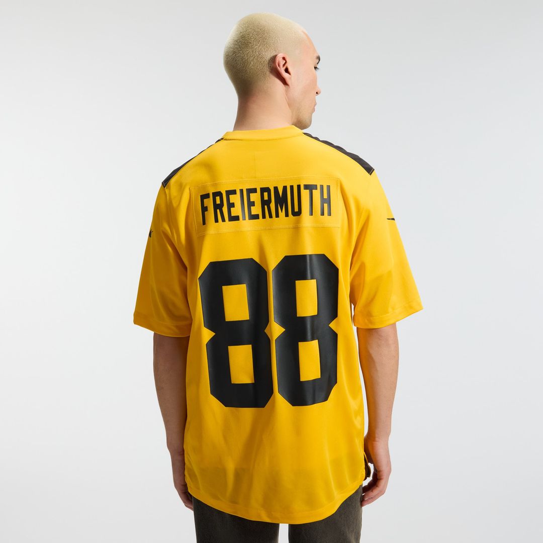 Pittsburgh Steelers Pat Freiermuth Gold Alternate 1933 Throwback Game Jersey product image 15, provided for visual reference