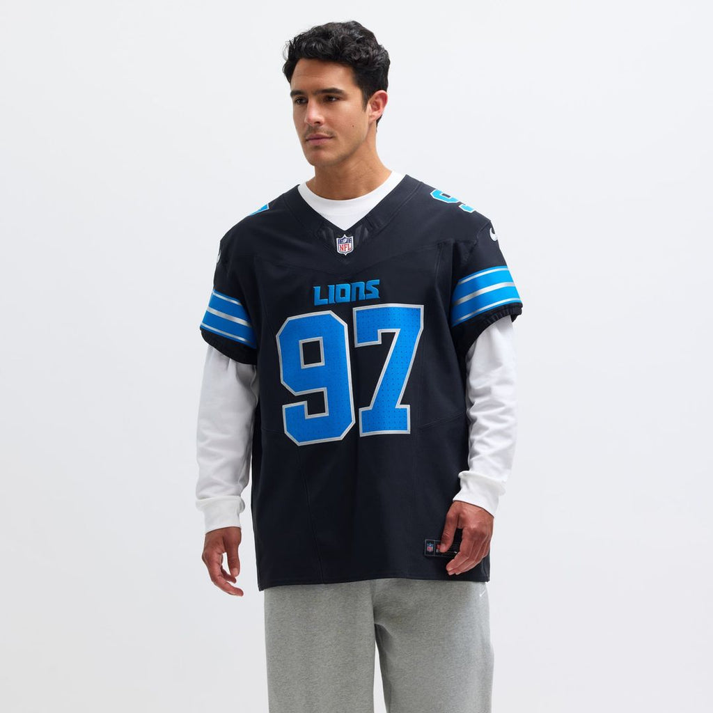Detroit Lions Aidan Hutchinson Black Alternate Vapor F.U.S.E. Elite Jersey product image 14, provided for visual reference