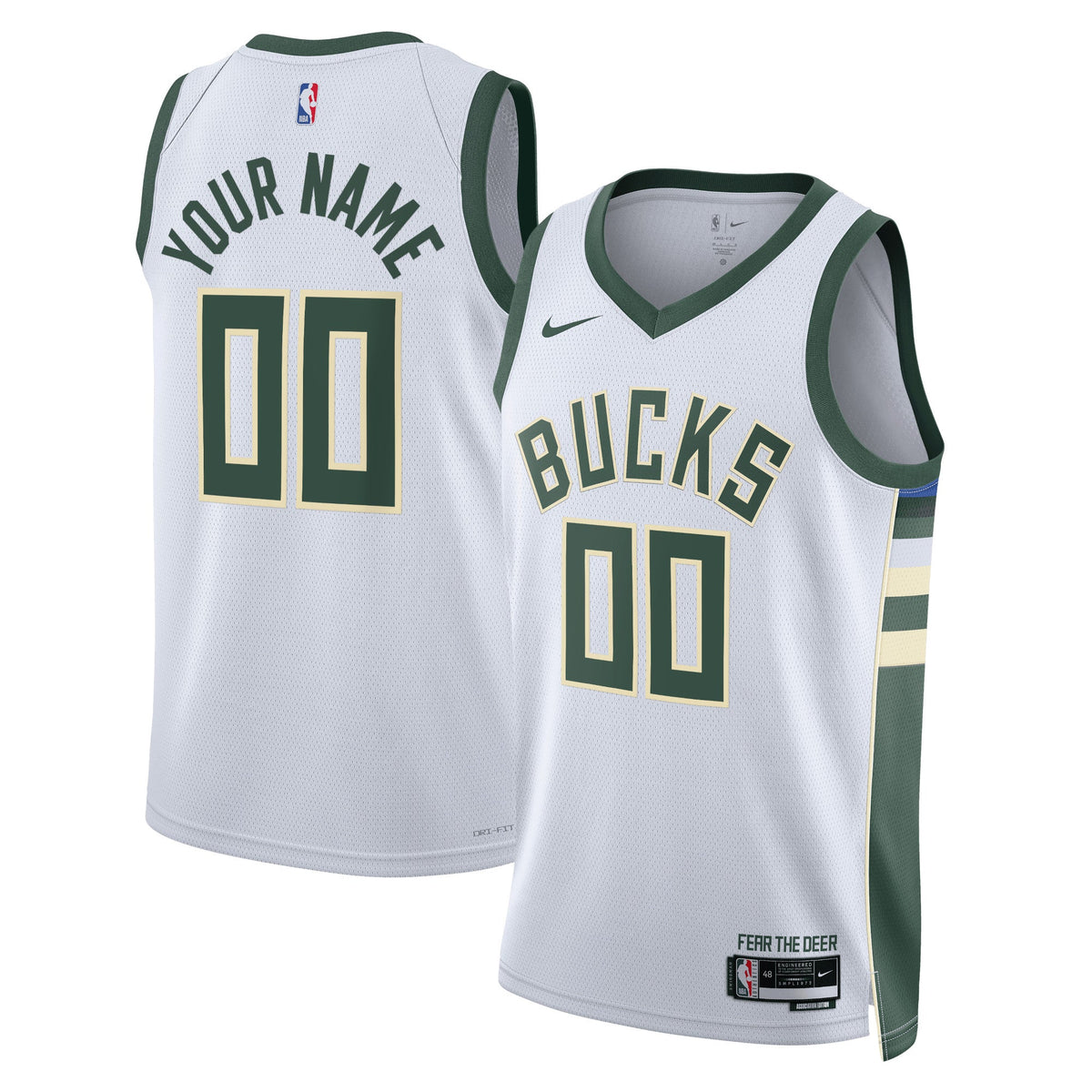 Milwaukee Bucks Association Swingman Basketball Jersey - Custom - Unisex product image 1, provided for visual reference and