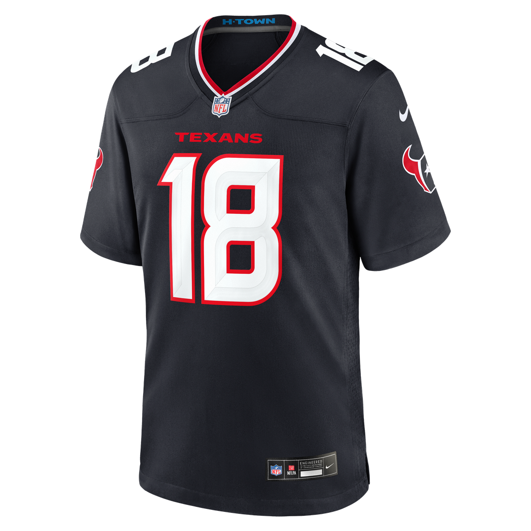 Houston Texans Graham Mertz Navy Team Game Jersey product image 2, provided for visual reference and product detail review