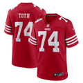 San Francisco 49ers Brett Toth Scarlet Team Game Jersey product image 1, provided for visual reference and product detail