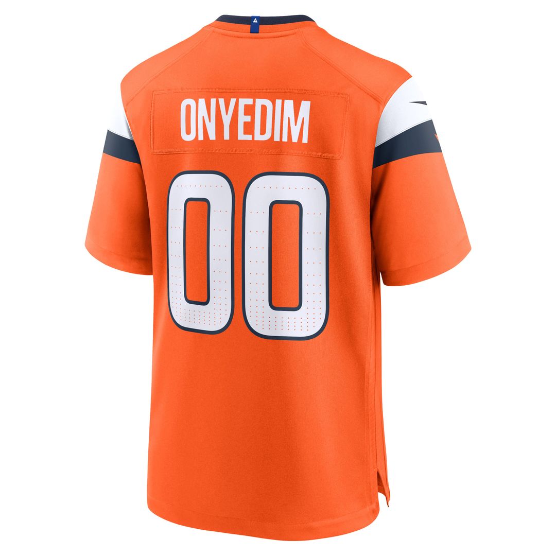 Denver Broncos Tyler Onyedim Orange Game Jersey product image 3, provided for visual reference and product detail review