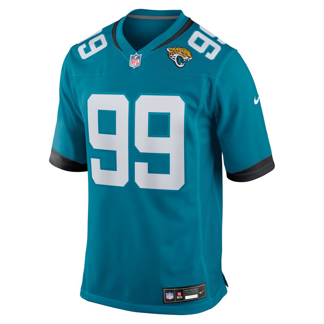 Jacksonville Jaguars Ruke Orhorhoro Teal Team Game Jersey product image 2, provided for visual reference and product detail