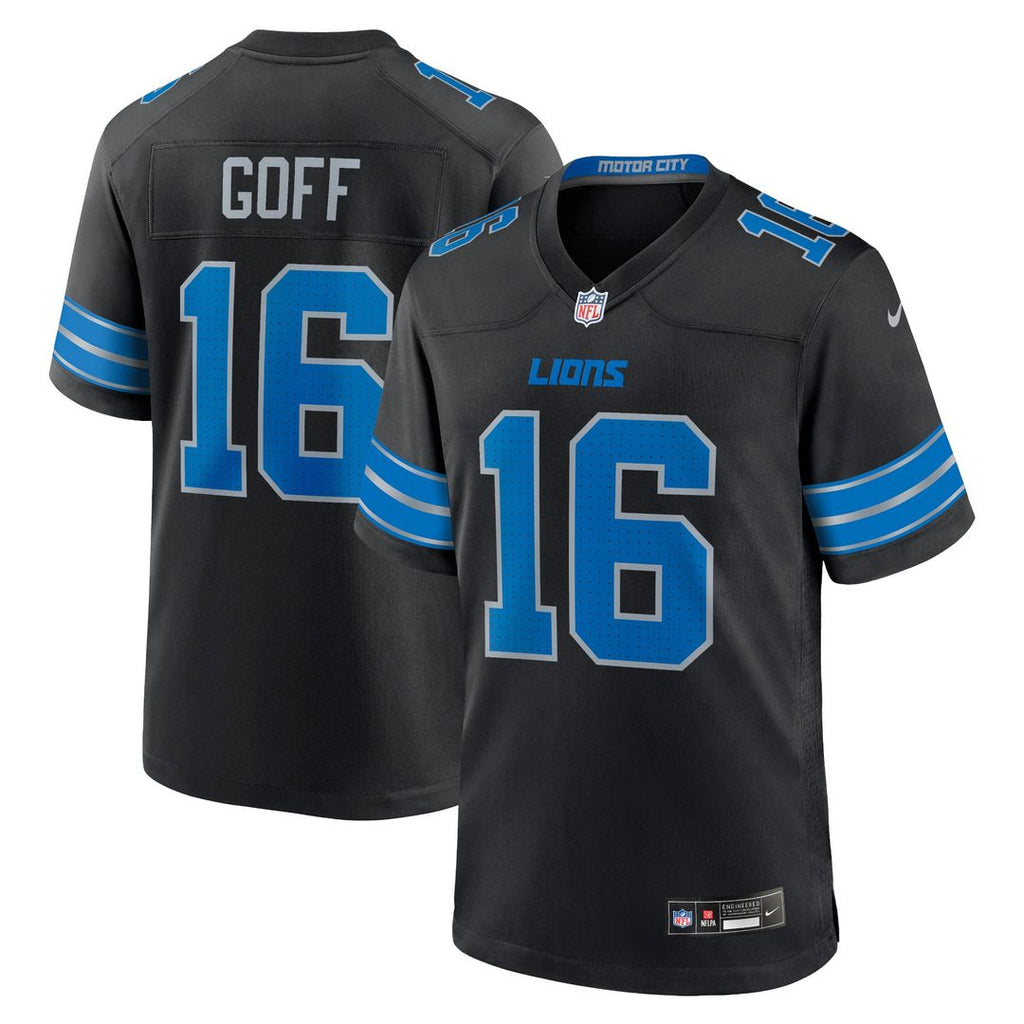 Detroit Lions Jared Goff Black 2nd Alternate Game Jersey product image 7, provided for visual reference and product detail