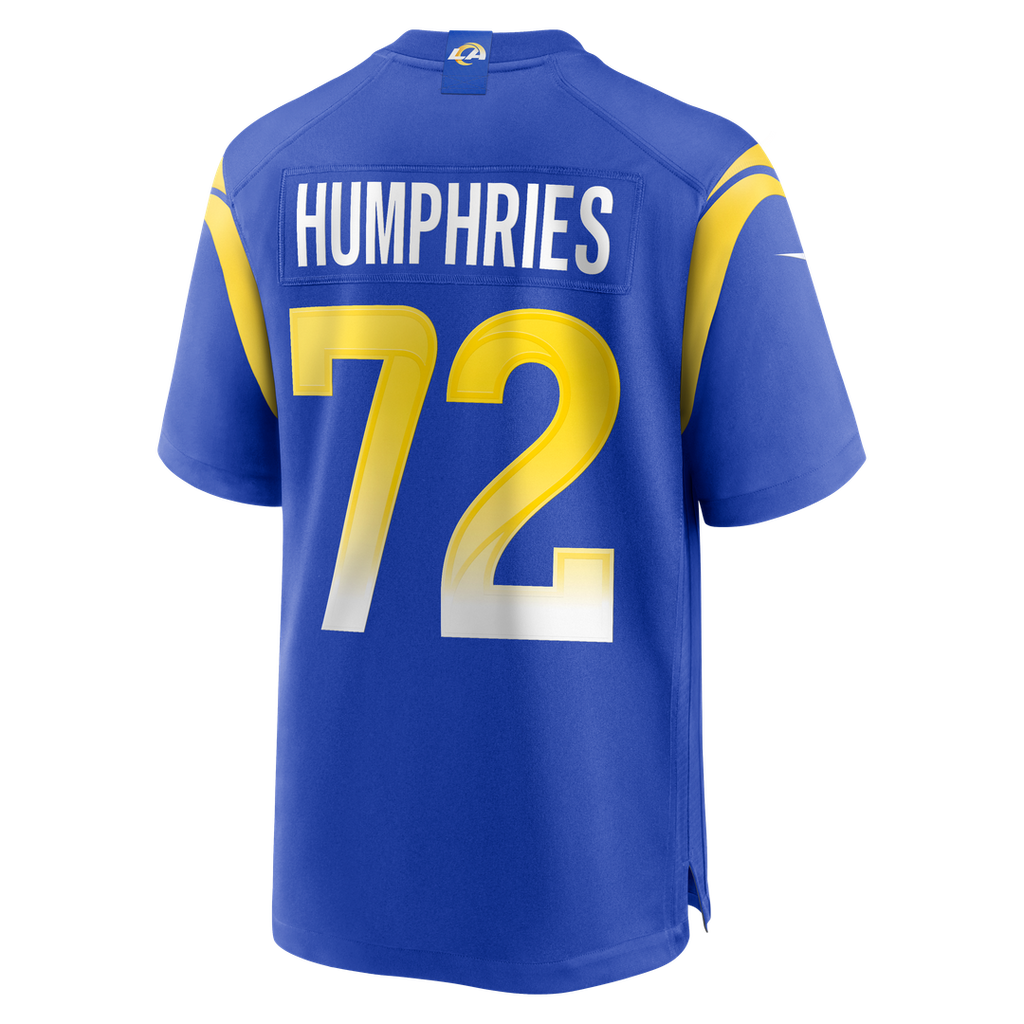 Los Angeles Rams D.J. Humphries Royal Team Game Jersey product image 3, provided for visual reference and product detail
