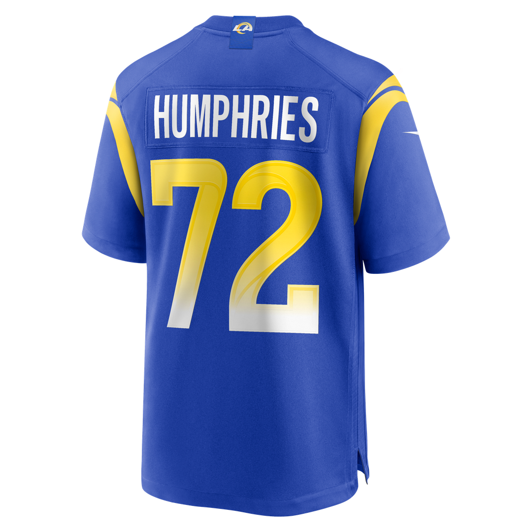 Los Angeles Rams D.J. Humphries Royal Team Game Jersey product image 3, provided for visual reference and product detail
