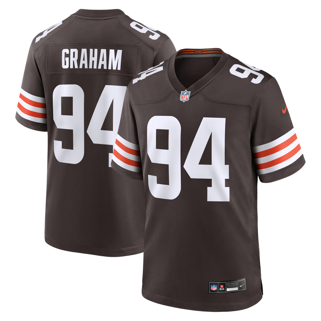 Cleveland Browns Mason Graham Brown Game Jersey product image 1, provided for visual reference and product detail review