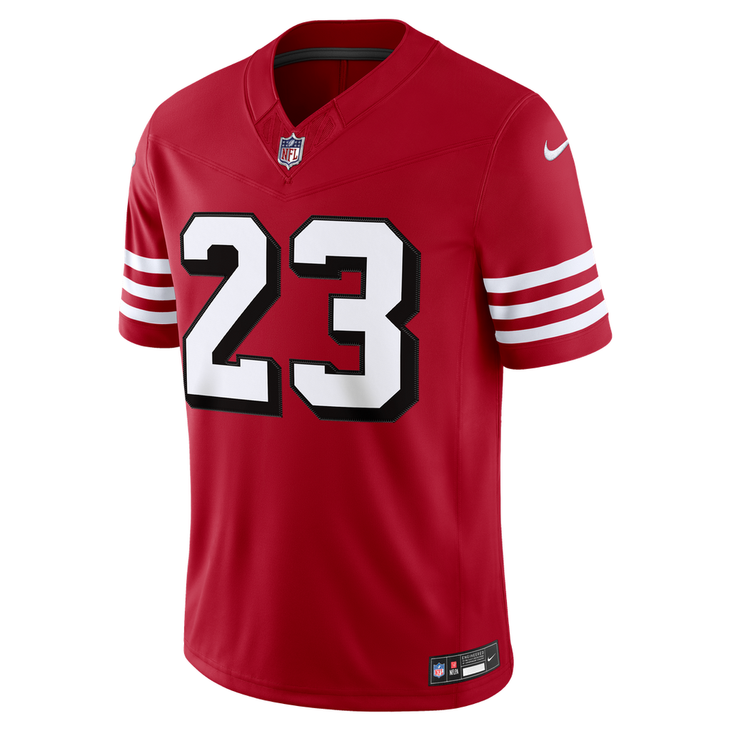 San Francisco 49ers Christian McCaffrey Scarlet Alternate Vapor F.U.S.E. Stitched Limited Jersey product image 2, provided