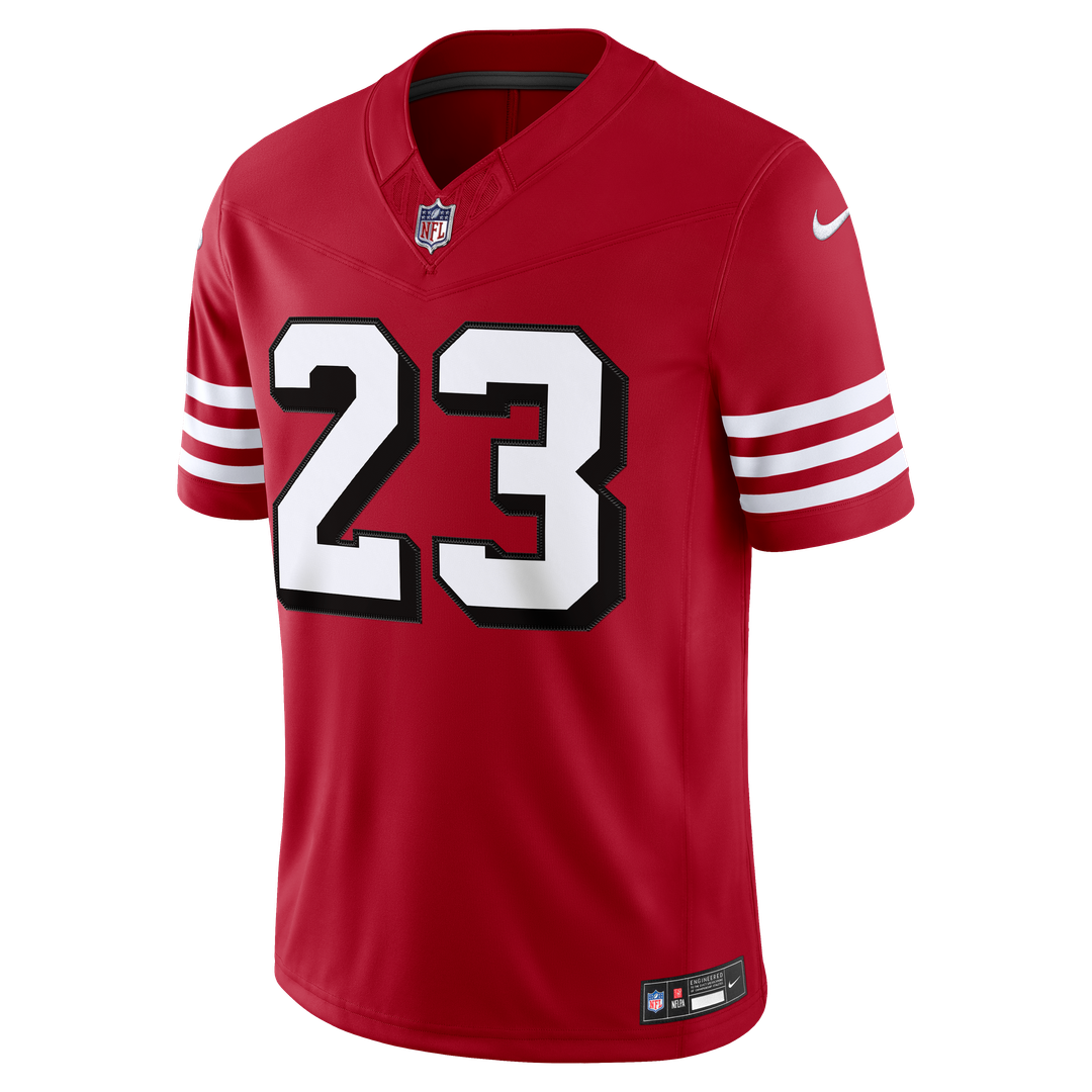 San Francisco 49ers Christian McCaffrey Scarlet Alternate Vapor F.U.S.E. Stitched Limited Jersey product image 2, provided