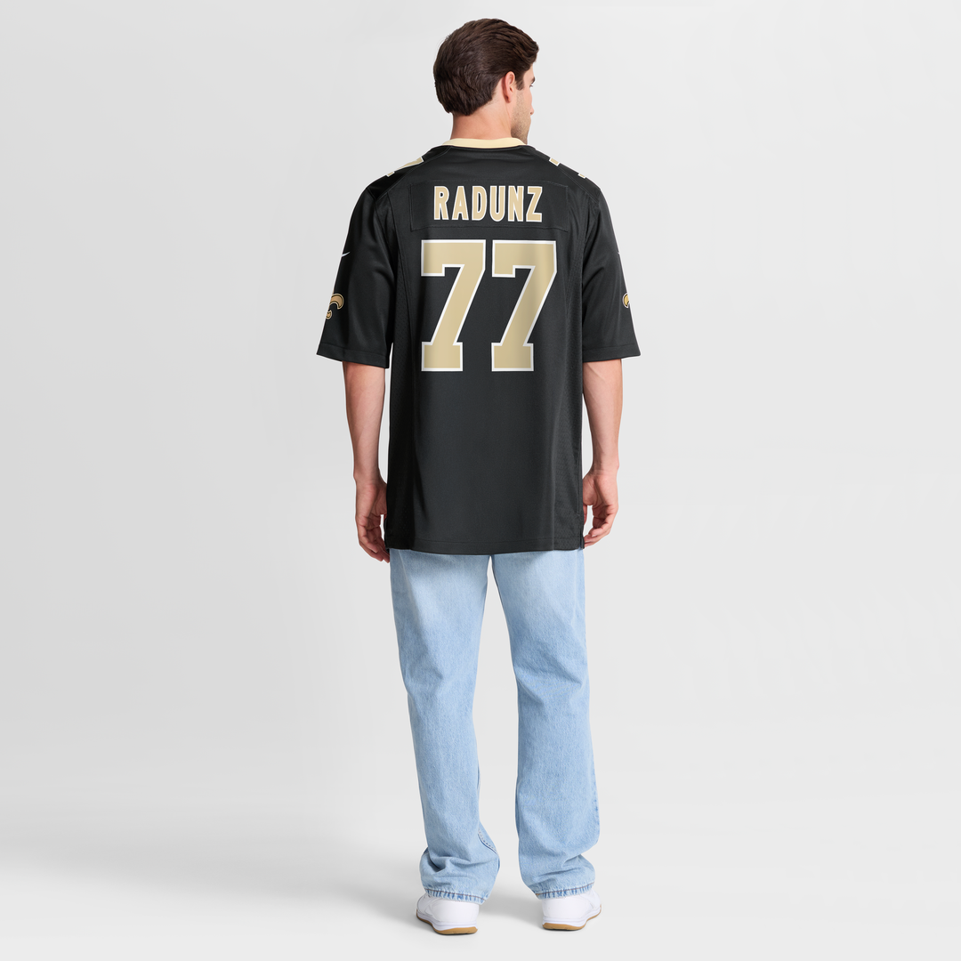 New Orleans Saints Dillon Radunz Black Team Game Jersey product image 8, provided for visual reference and product detail