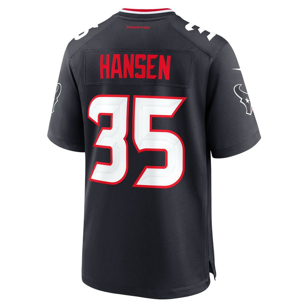 Houston Texans Jake Hansen Navy Team Game Jersey product image 3, provided for visual reference and product detail review