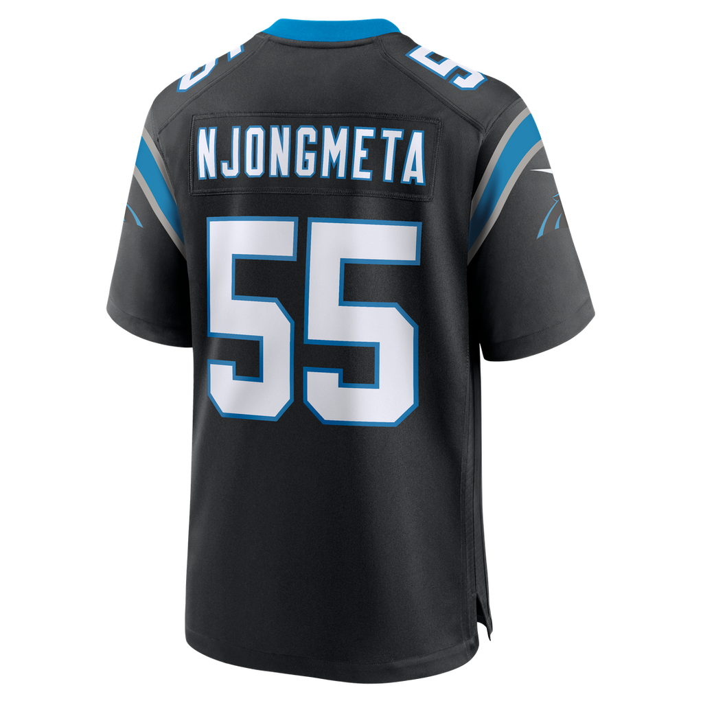 Carolina Panthers Maema Njongmeta Black Team Game Jersey product image 3, provided for visual reference and product detail