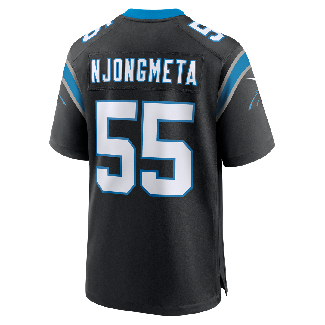 Carolina Panthers Maema Njongmeta Black Team Game Jersey product image 3, provided for visual reference and product detail