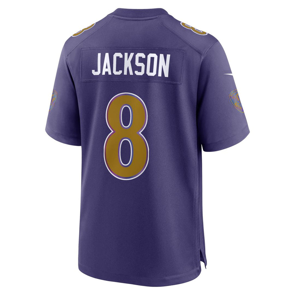 Baltimore Ravens Lamar Jackson Black Alternate Game Jersey product image 9, provided for visual reference and product detail