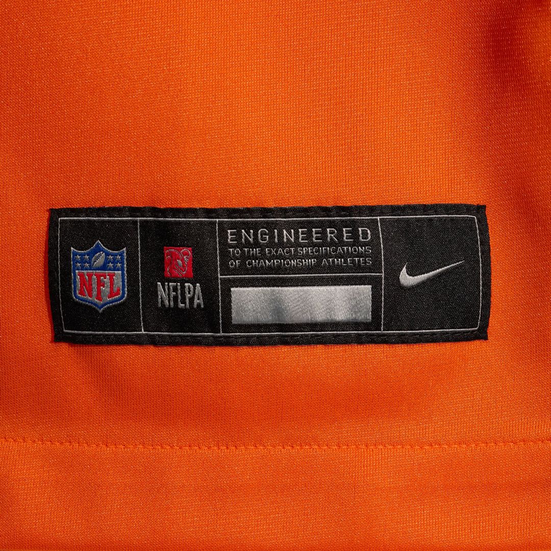 Denver Broncos D.J. Jones Orange Team Game Jersey product image 6, provided for visual reference and product detail review