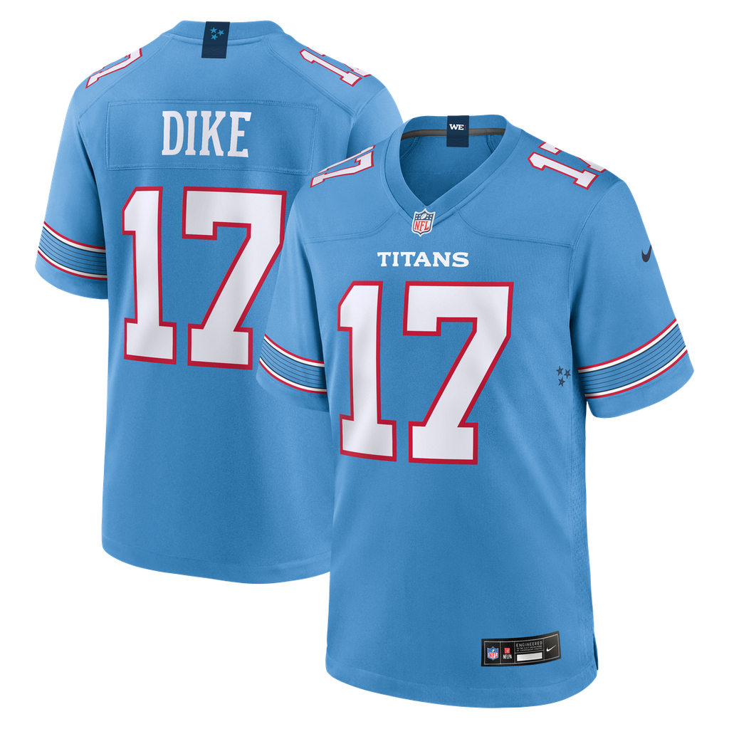 Tennessee Titans Chimere Dike Light Blue Team Game Jersey product image 7, provided for visual reference and product detail