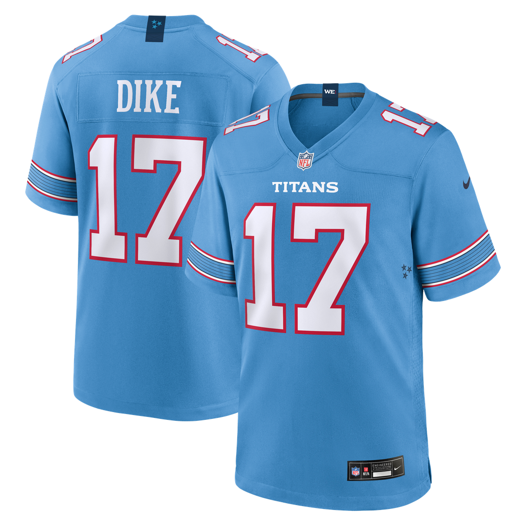 Tennessee Titans Chimere Dike Light Blue Team Game Jersey product image 7, provided for visual reference and product detail