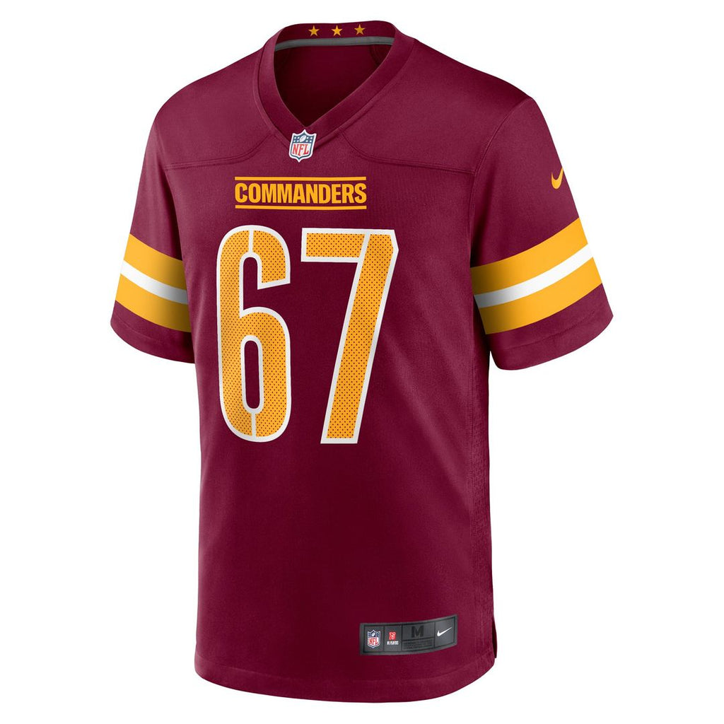 Washington Commanders Nick Allegretti Burgundy Game Jersey product image 2, provided for visual reference and product detail