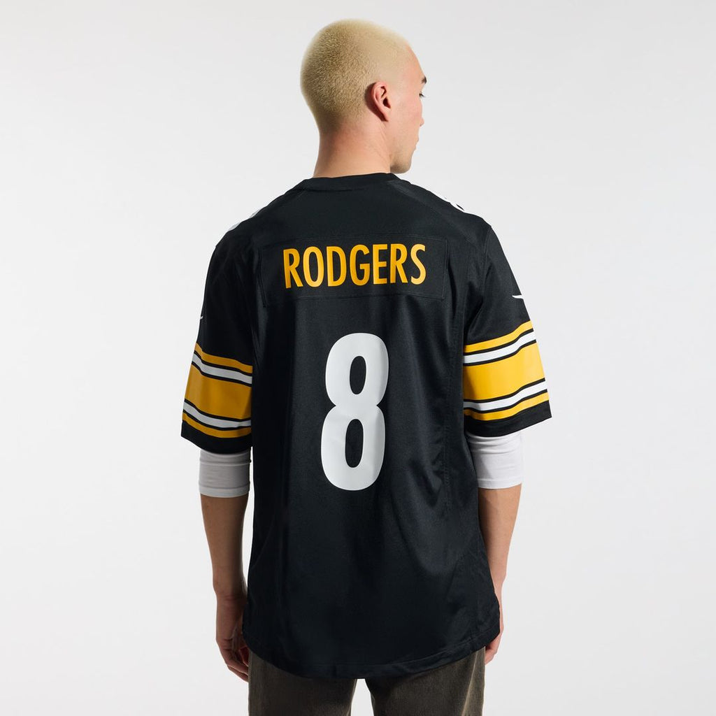 Pittsburgh Steelers Aaron Rodgers Black Game Jersey product image 3, provided for visual reference and product detail review