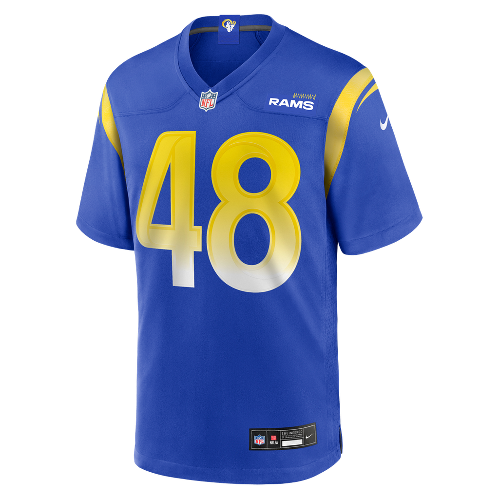 Los Angeles Rams Omar Speights Royal Game Jersey product image 2, provided for visual reference and product detail review