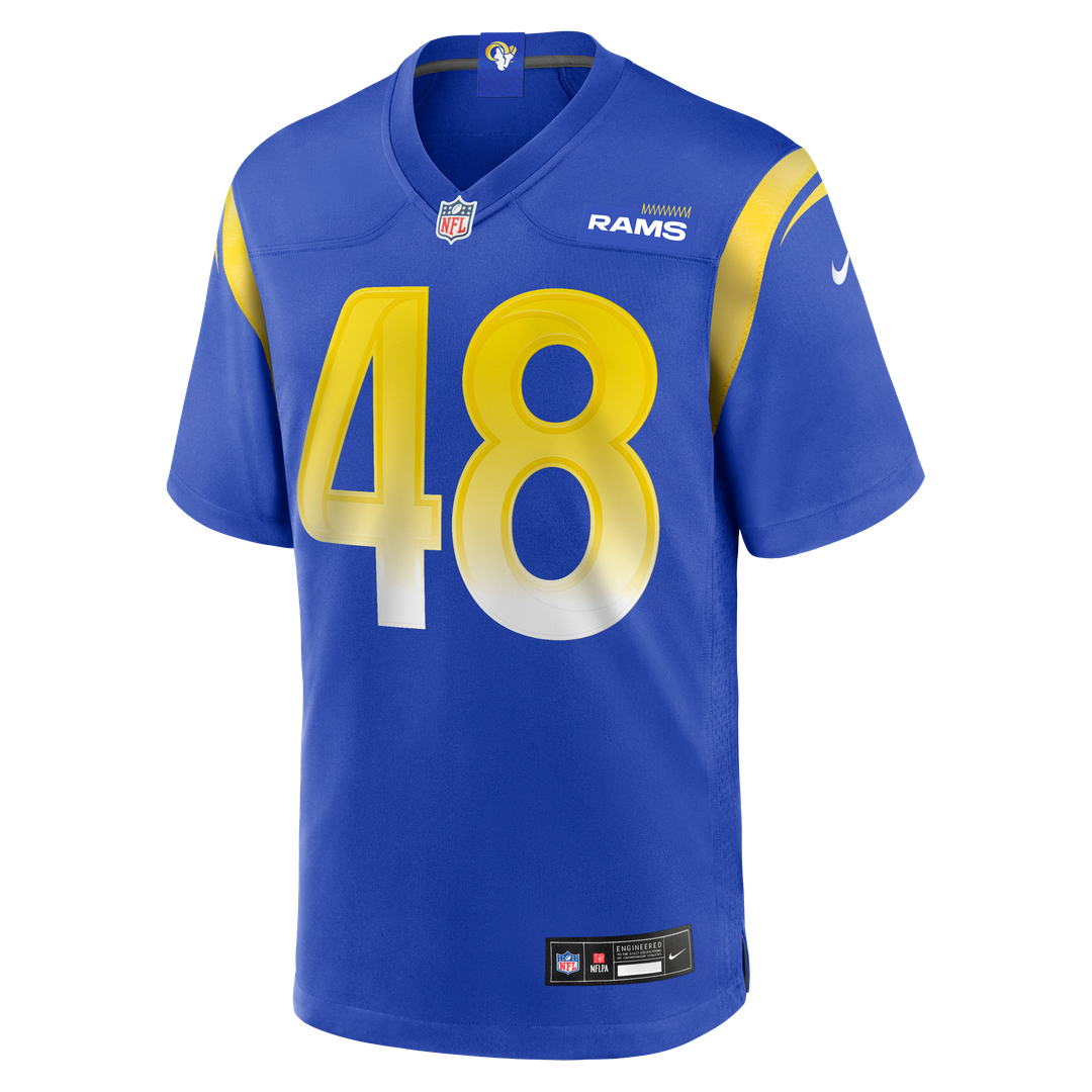Los Angeles Rams Omar Speights Royal Game Jersey product image 2, provided for visual reference and product detail review