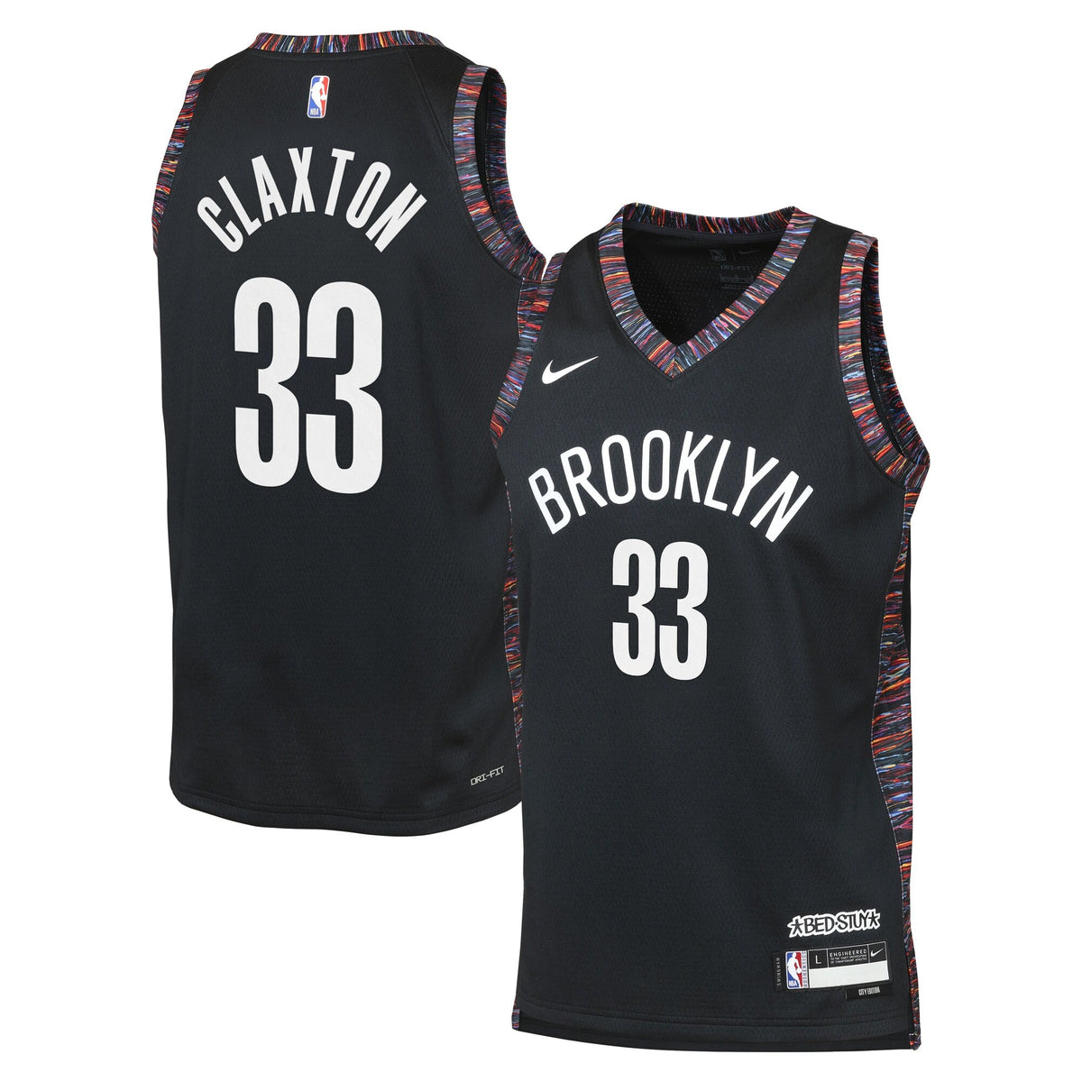 Nic Claxton Brooklyn Nets 2025/26 City Edition Swingman Jersey - Black - Youth product image 2, provided for visual