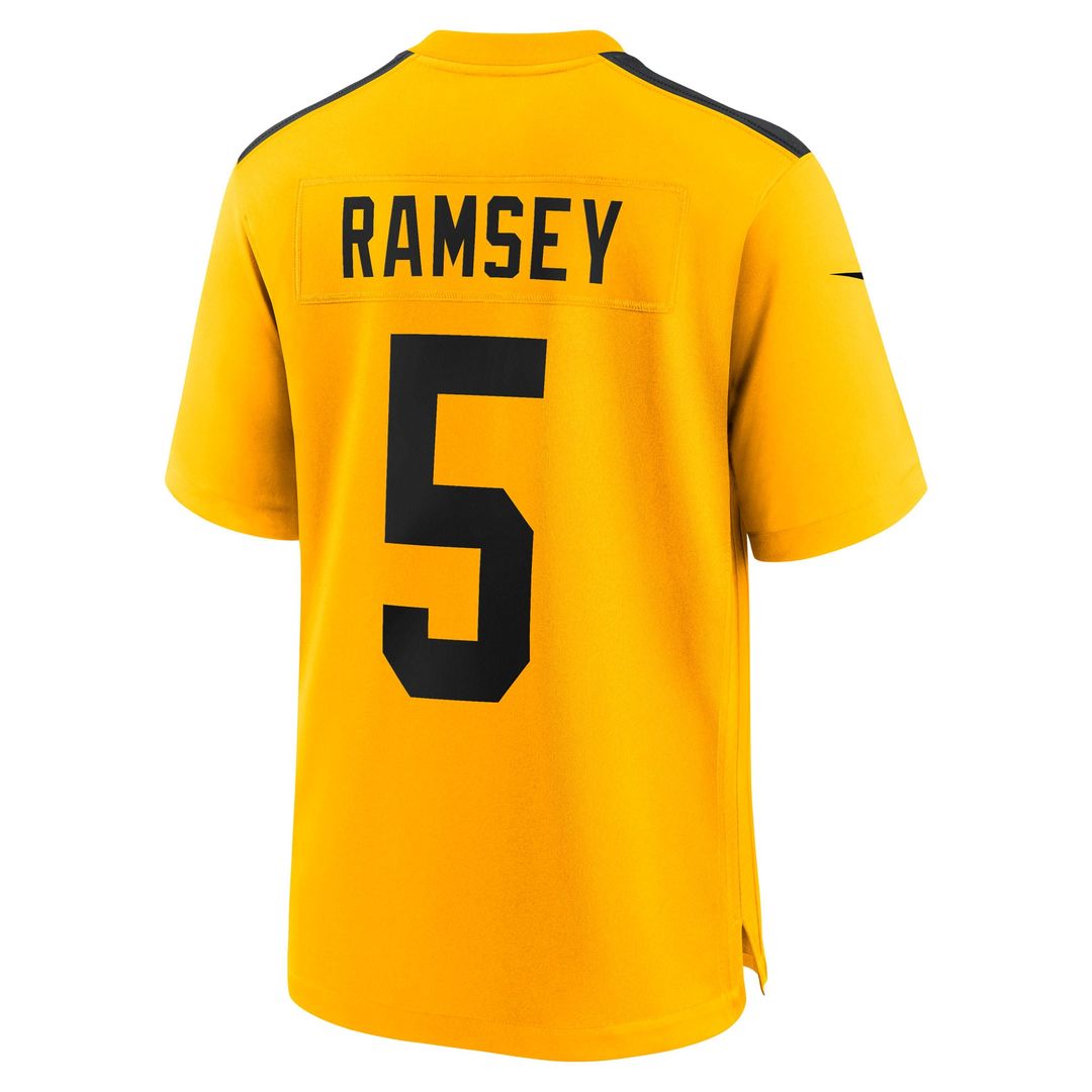 Pittsburgh Steelers Jalen Ramsey Gold Alternate 1933 Throwback Game Jersey product image 6, provided for visual reference