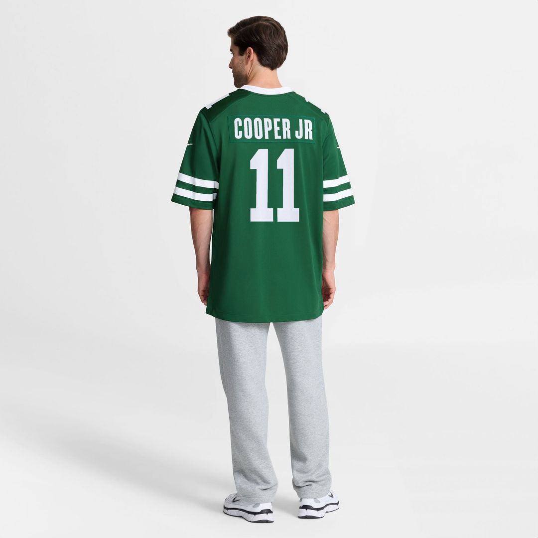New York Jets Omar Cooper Jr. Green Team Game Jersey product image 3, provided for visual reference and product detail review