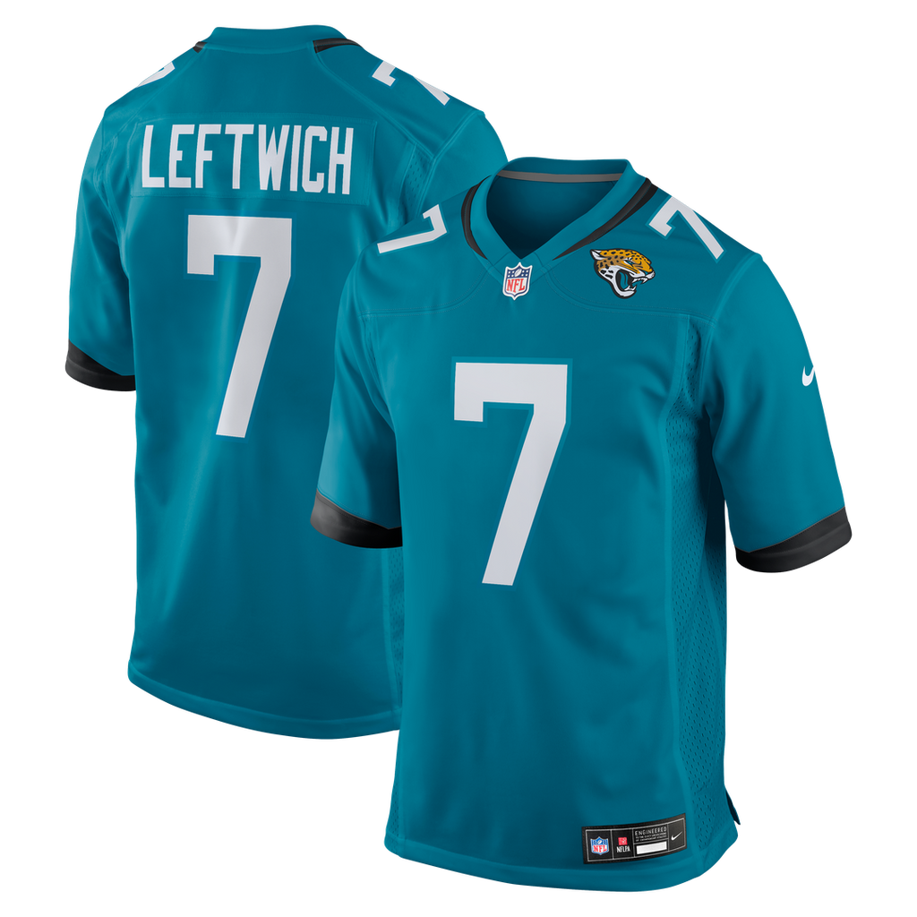 Jacksonville Jaguars Byron Leftwich Teal Retired Player Game Jersey product image 9, provided for visual reference and