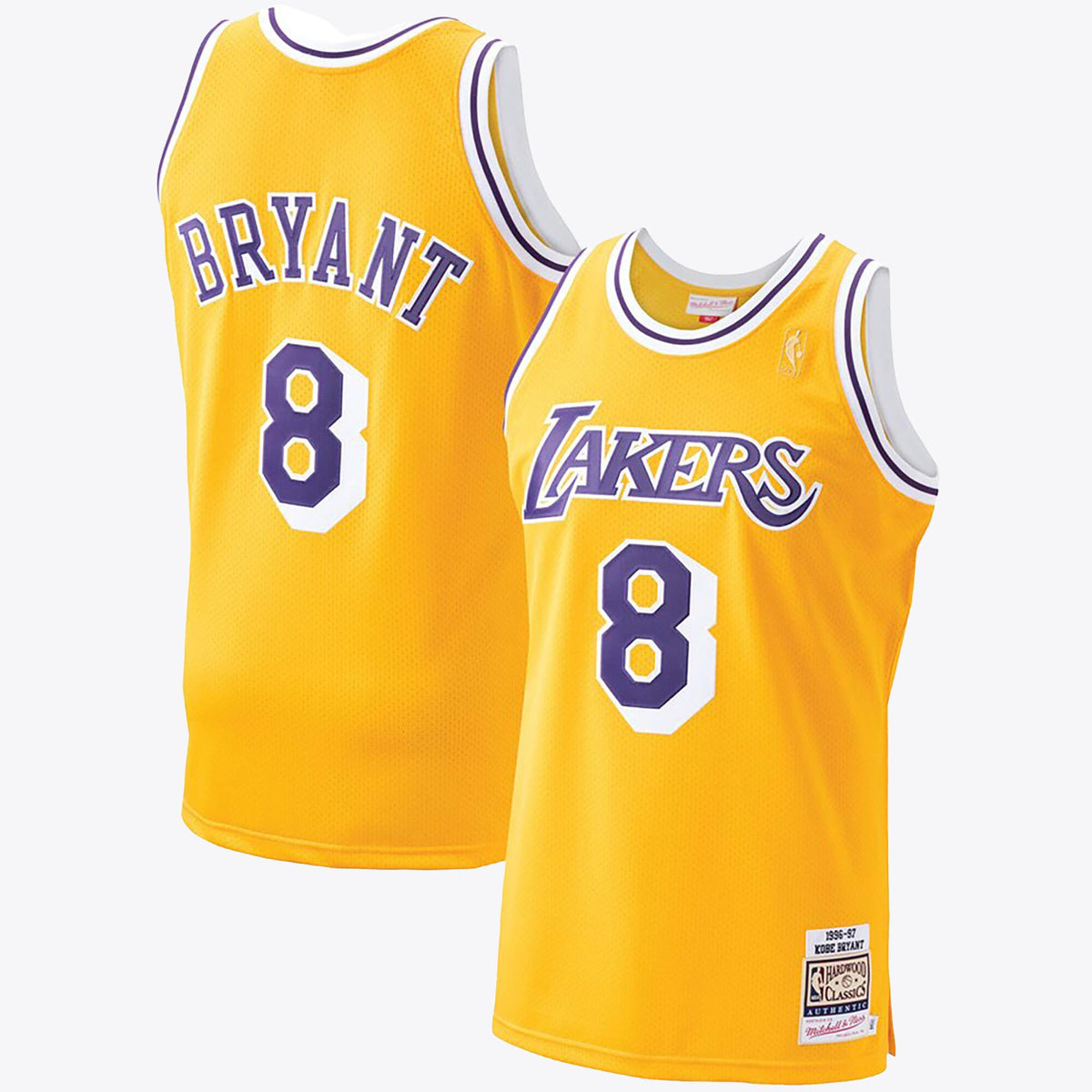 Kobe Bryant Hardwood Classics 1996 - 97 Authentic Basketball Jersey By - Gold product image 1, provided for visual reference
