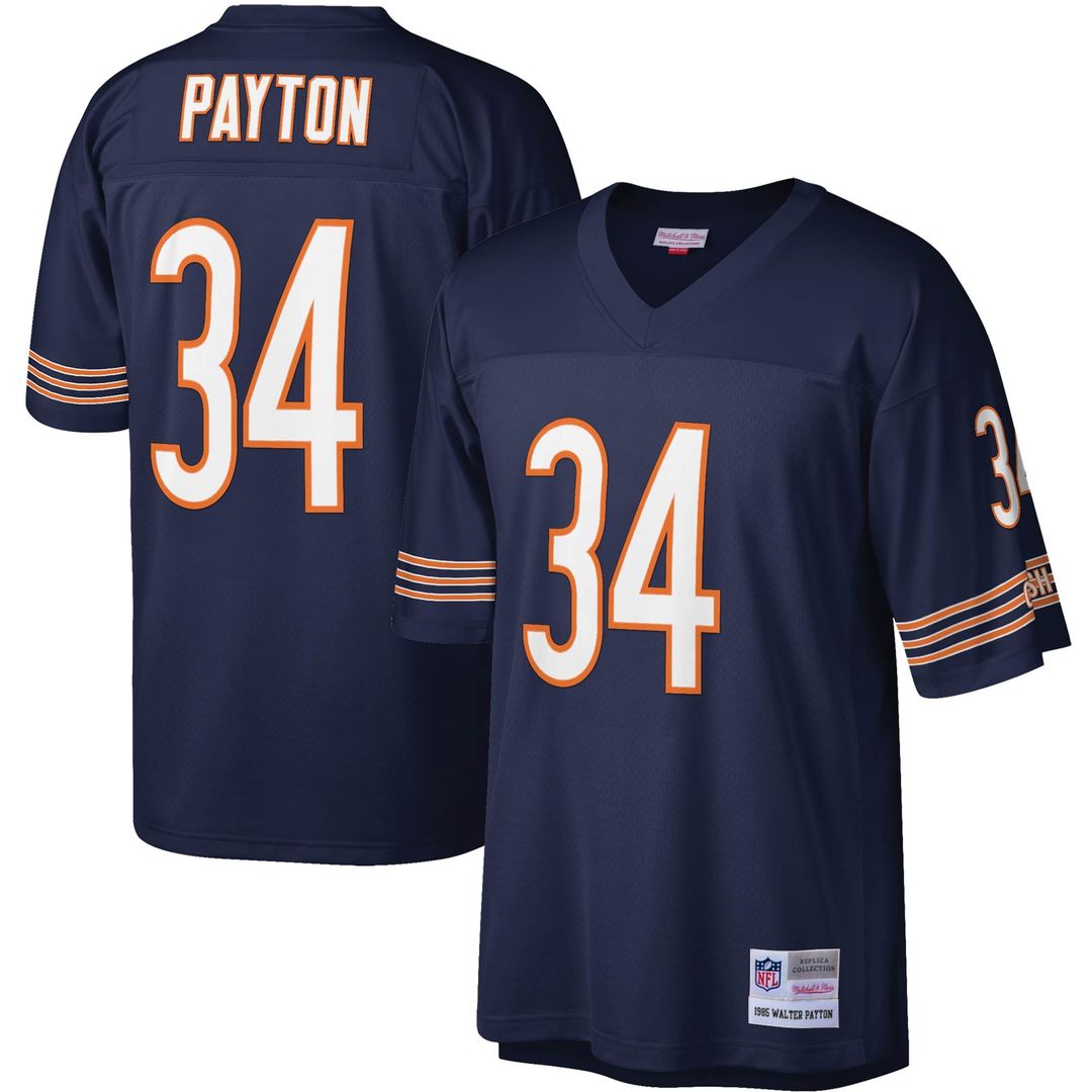 Chicago Bears Walter Payton Navy Legacy Replica Jersey product image 1, provided for visual reference and product detail